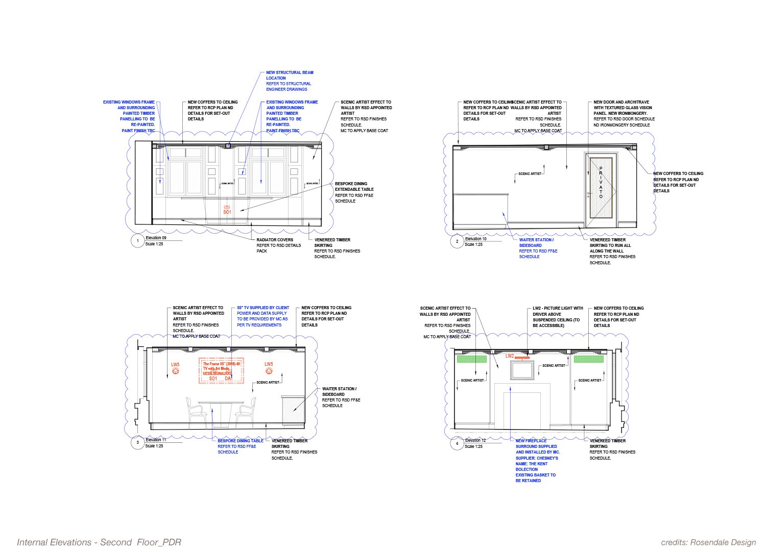 Internal Elevation - Second Floor | Rosendale Design
