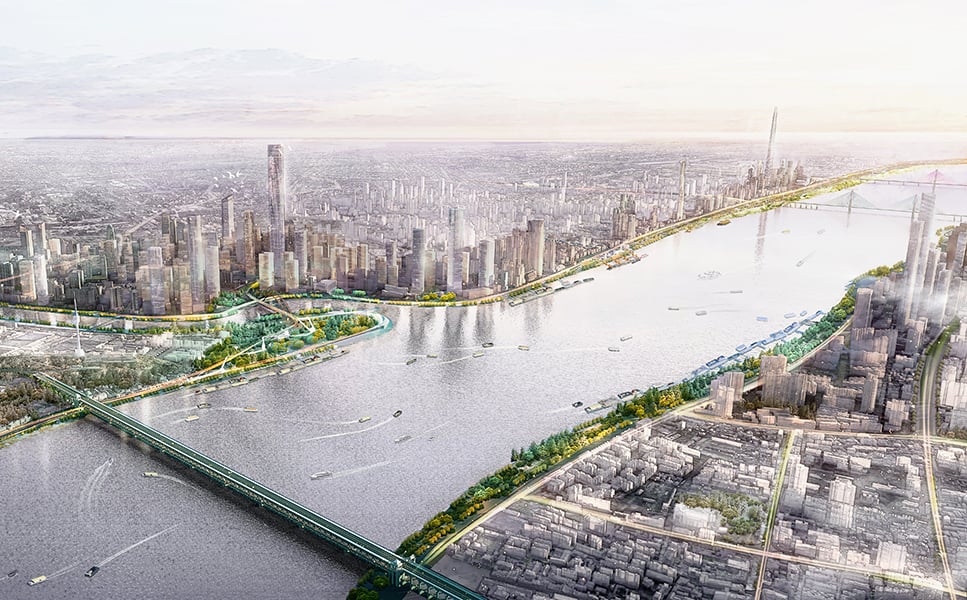 Wuhan Yangtze Riverfront Park, to embrace floodwaters