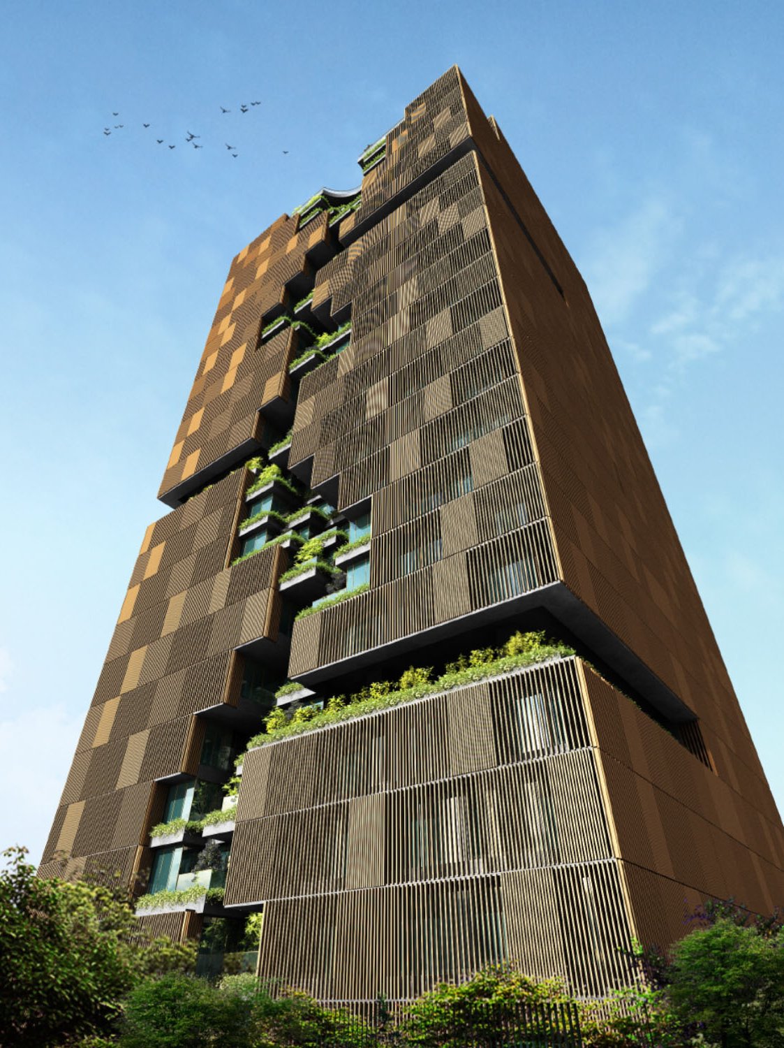 NORTH EAST SIDE VIEW | SANJAY PURI ARCHITECTS