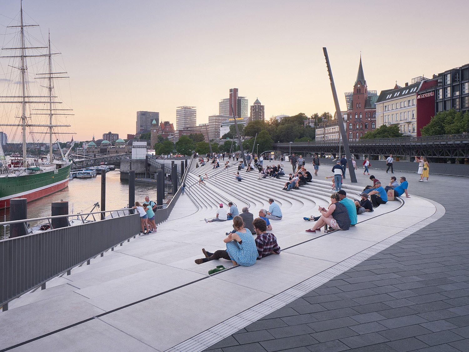 Niederhafen River Promenade in Hamburg by Zaha Hadid Architects | Photo by Piet Niemann