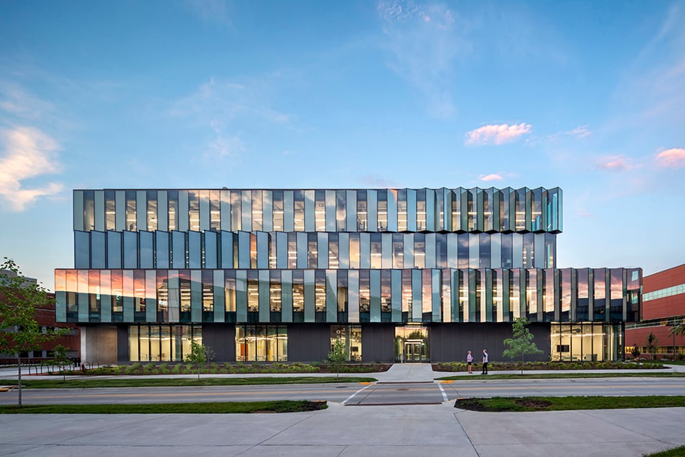 Student Innovation Center at Iowa State University, like a glass puzzle