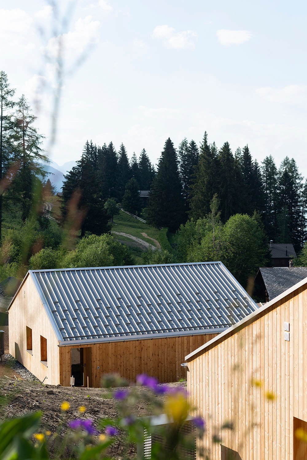 Larch sourced from local Swiss forests clads the exterior. | Whitepod Resorts