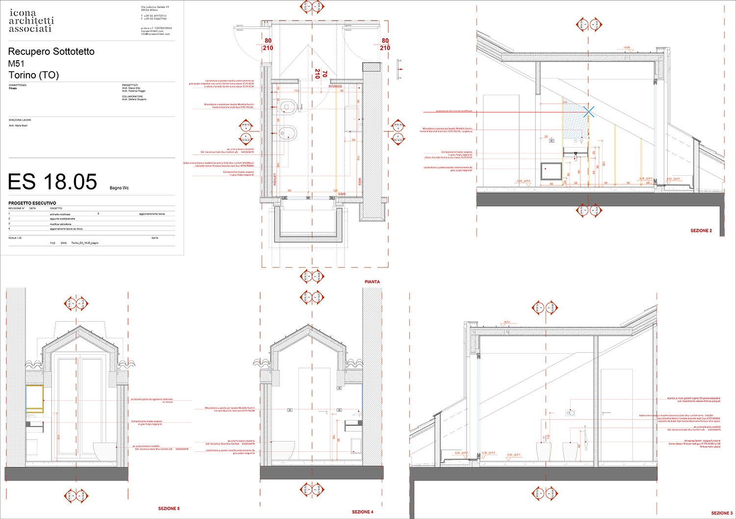 Guess bathroom executive drawing | Icona Architetti Associati