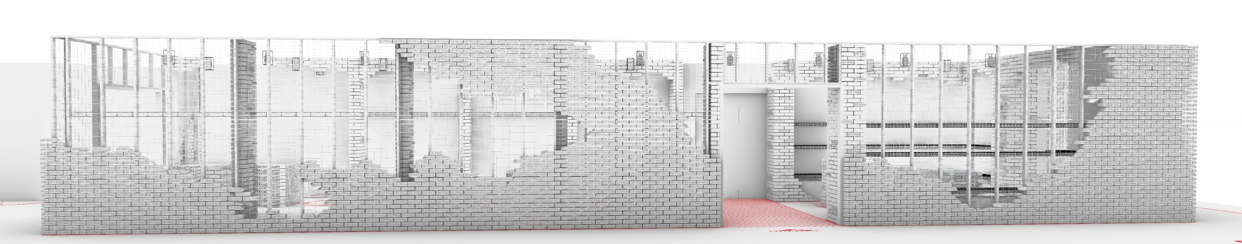 Elevation Render of South facade | I-Beam Design
