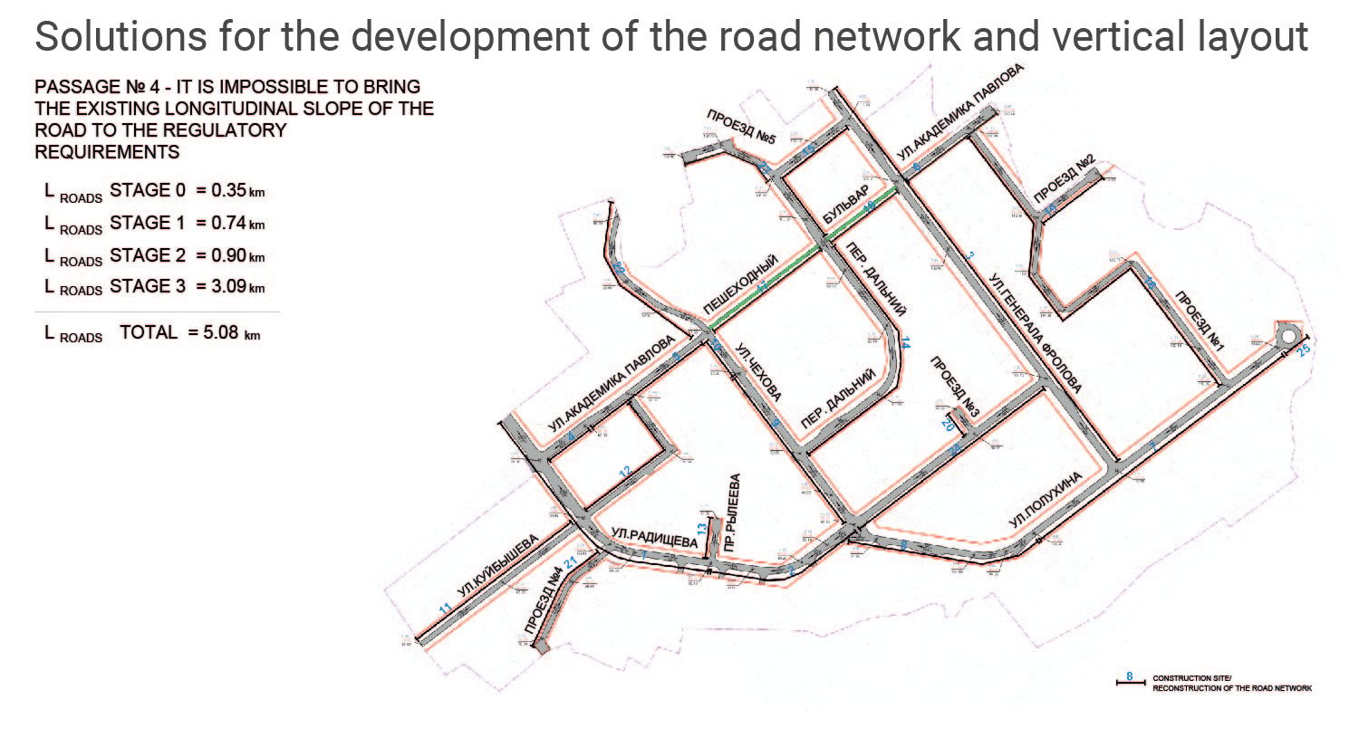Solutions for the development of the road network and vertical layout | Architecture and urban development bureau "Mirproekt"