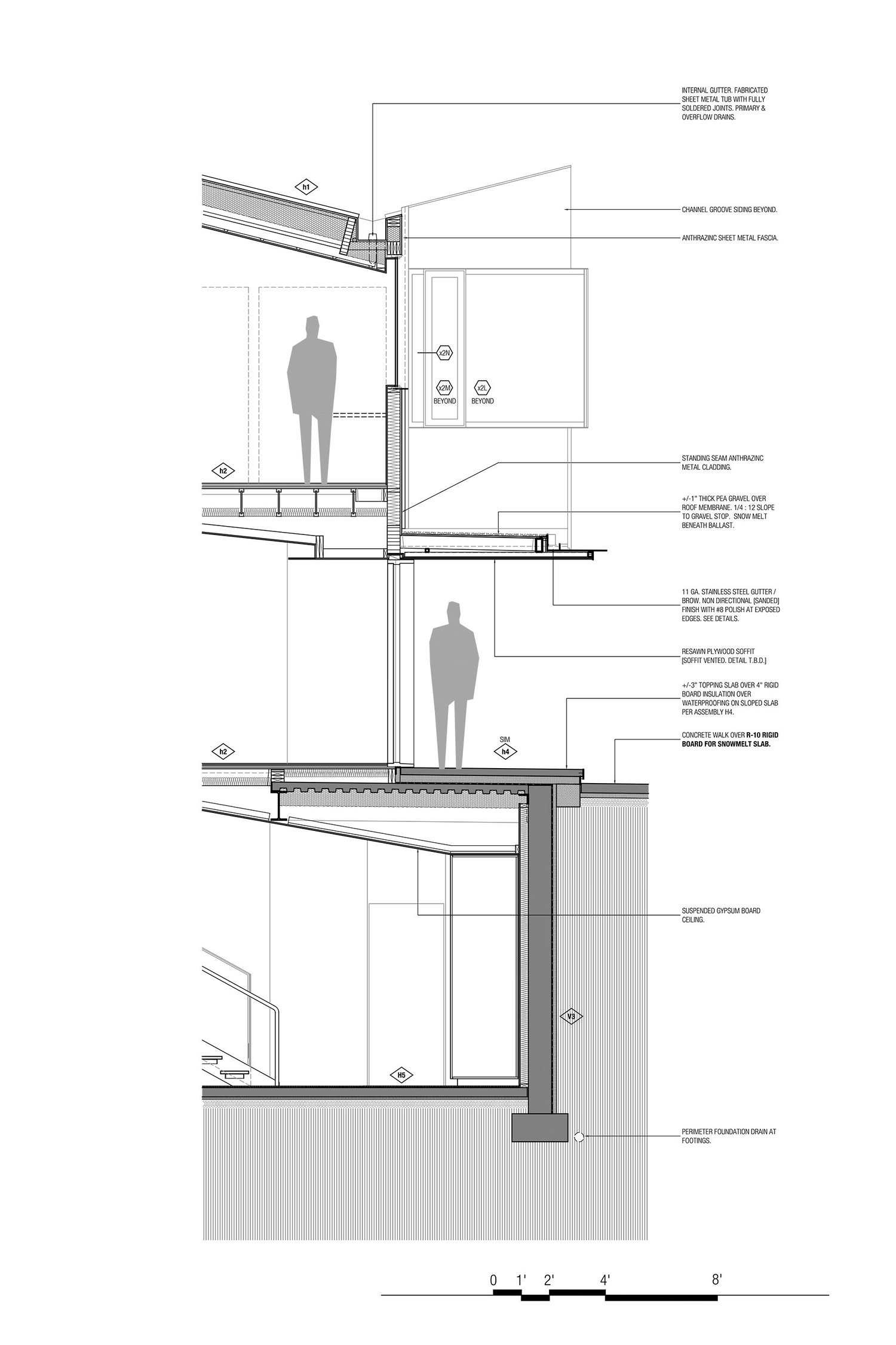 wall section through entry  | 