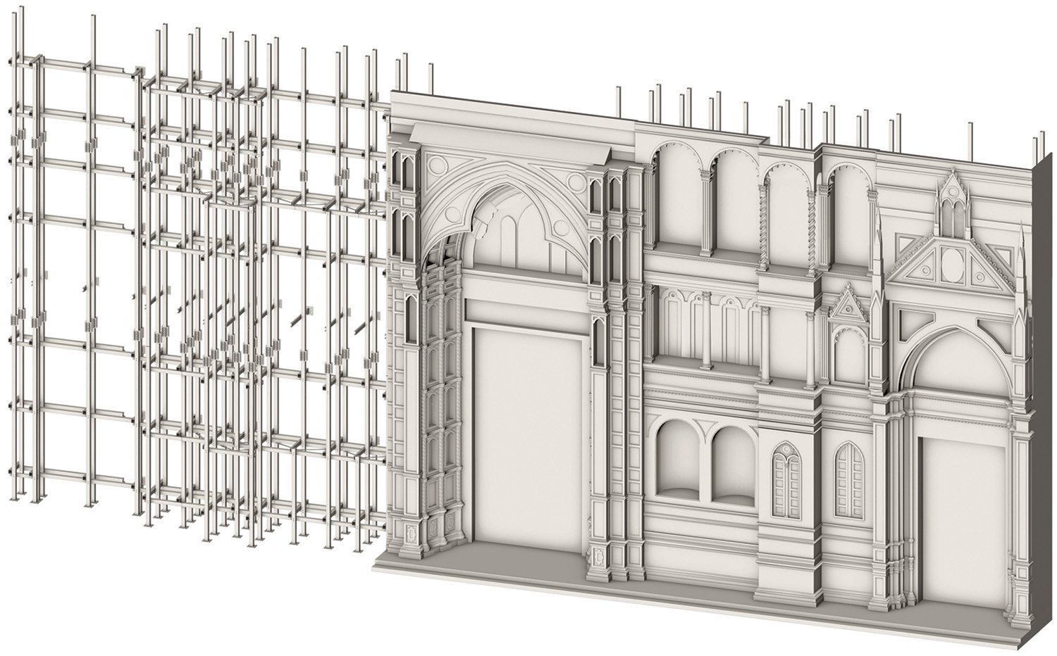 Modello 3d della facciata | 