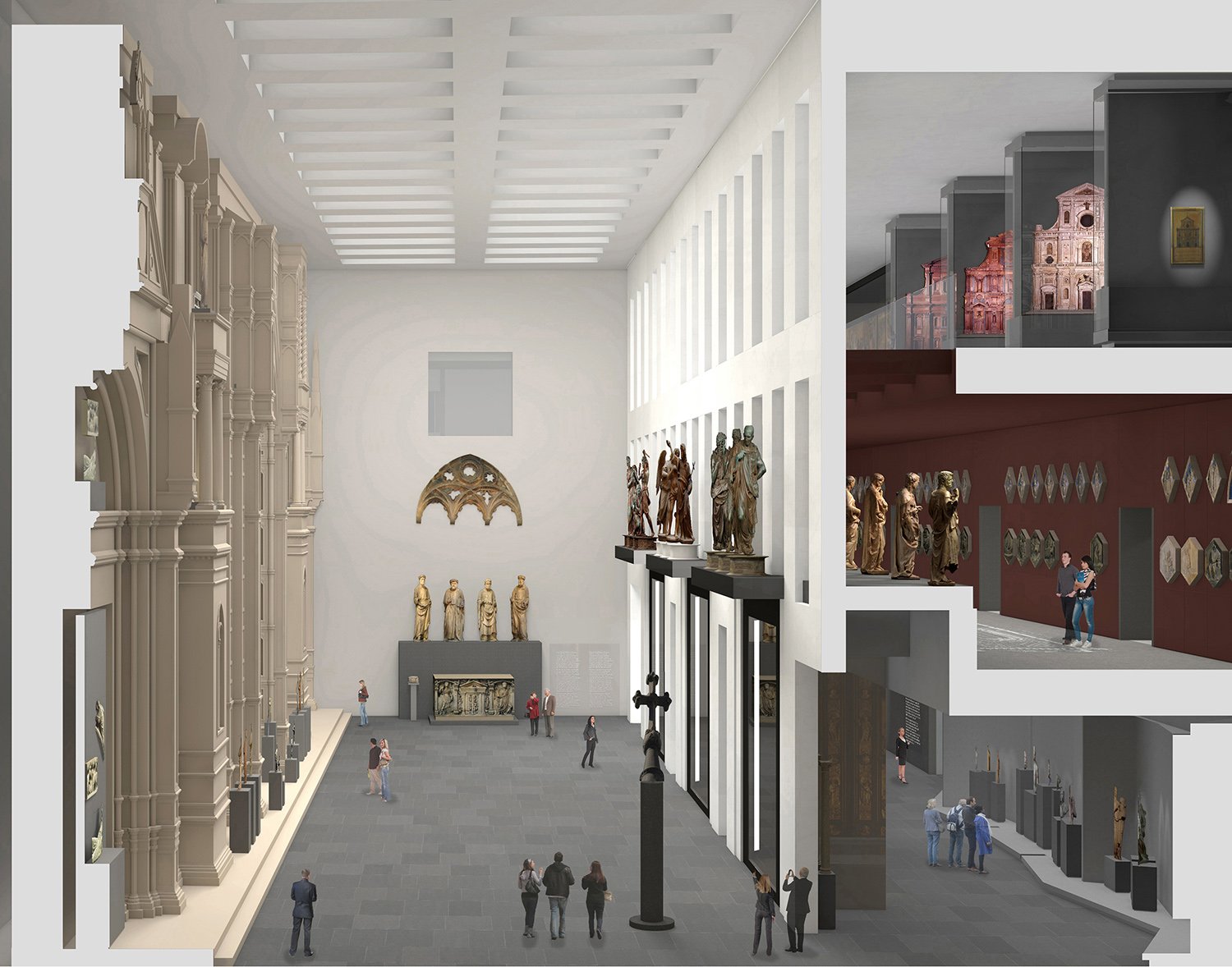 Render_sezione prospettica Sala del Paradiso e Gallerie | 