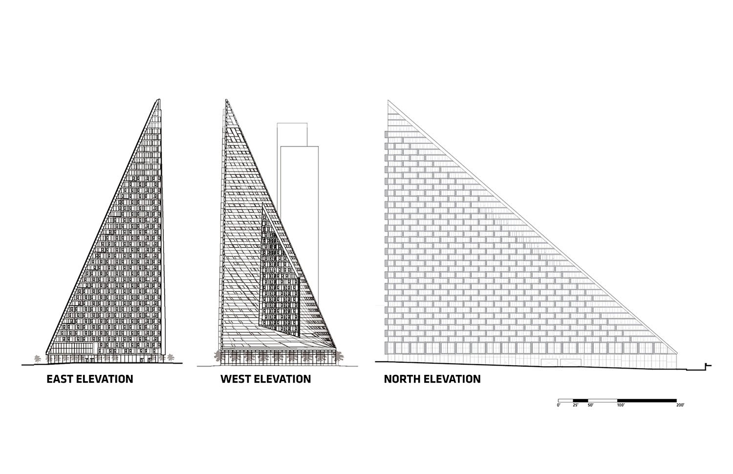 East, west, and north elevations | 