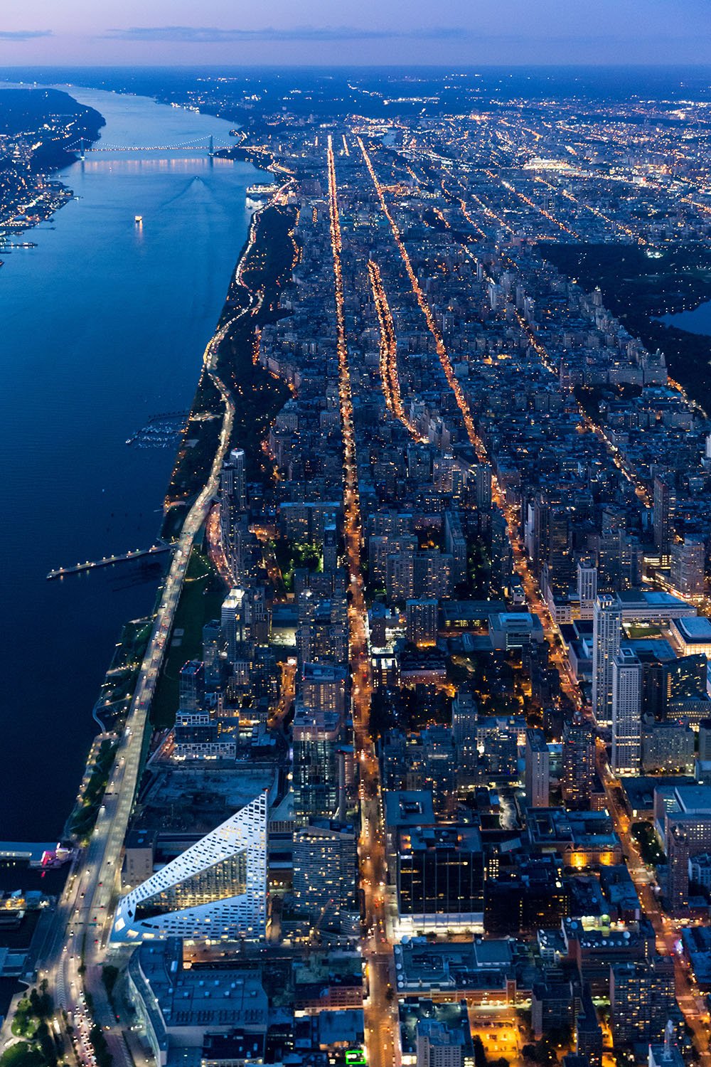 Night time aerial view of VIA 57 WEST | 