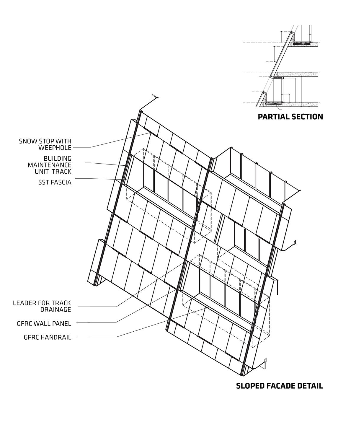 Sloped façade detail | 