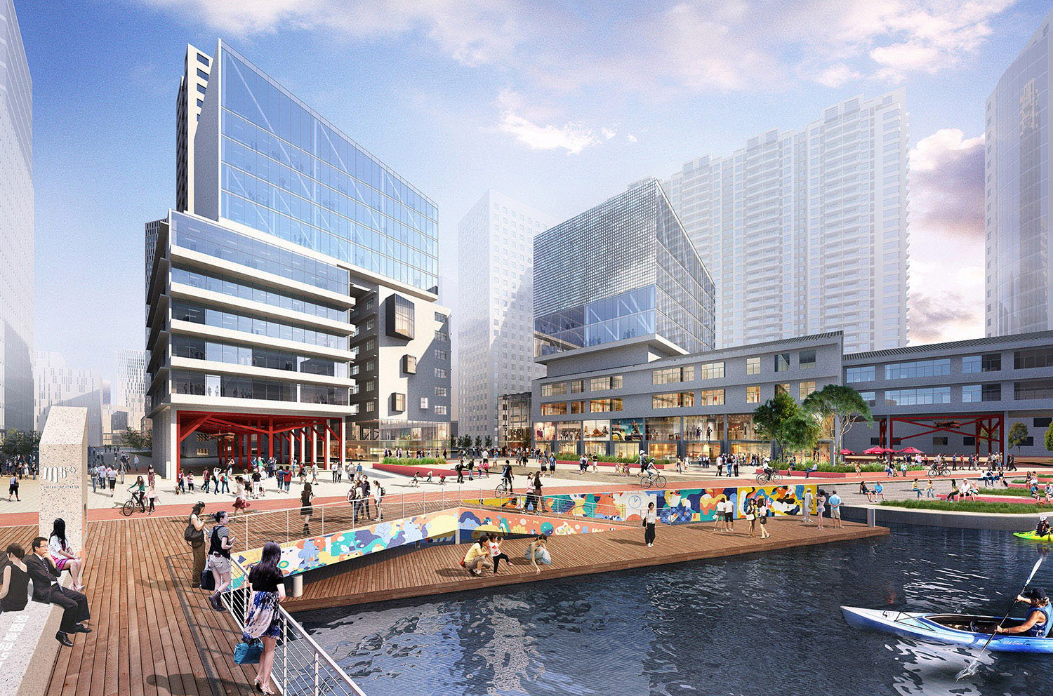 A Variety of Waterfront Experiences: A riverfront plaza connects Shanghai’s central train station to Suzhou Creek as a gateway to over 12 kilometers of urban activities along the waterway | 