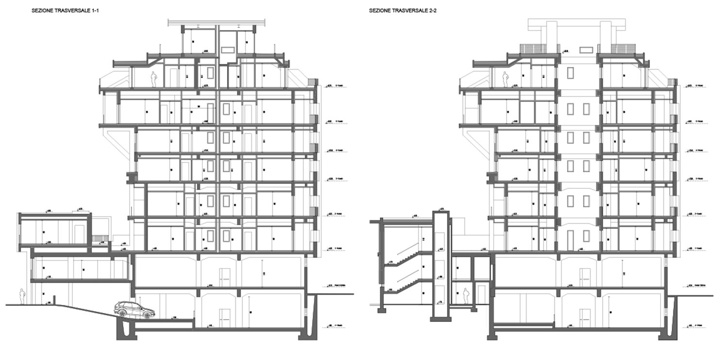 Sezioni trasversali corpo principale | Archest s.r.l.
