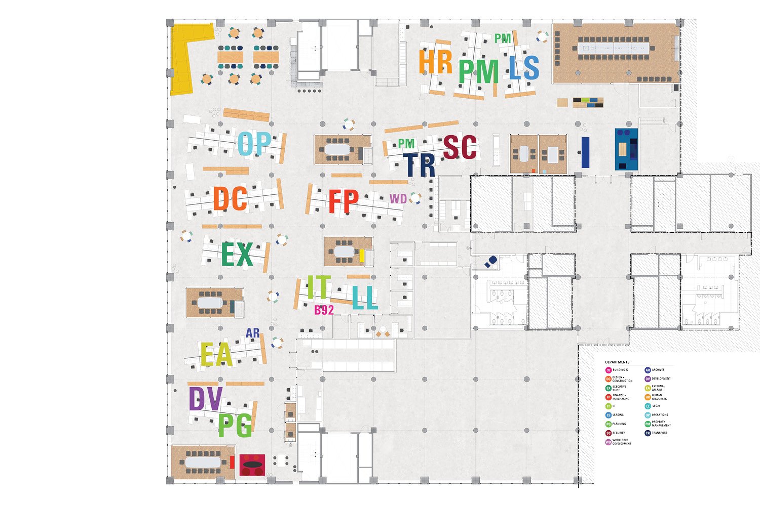 Floor plan and team clusters | SM+H Architects LLP