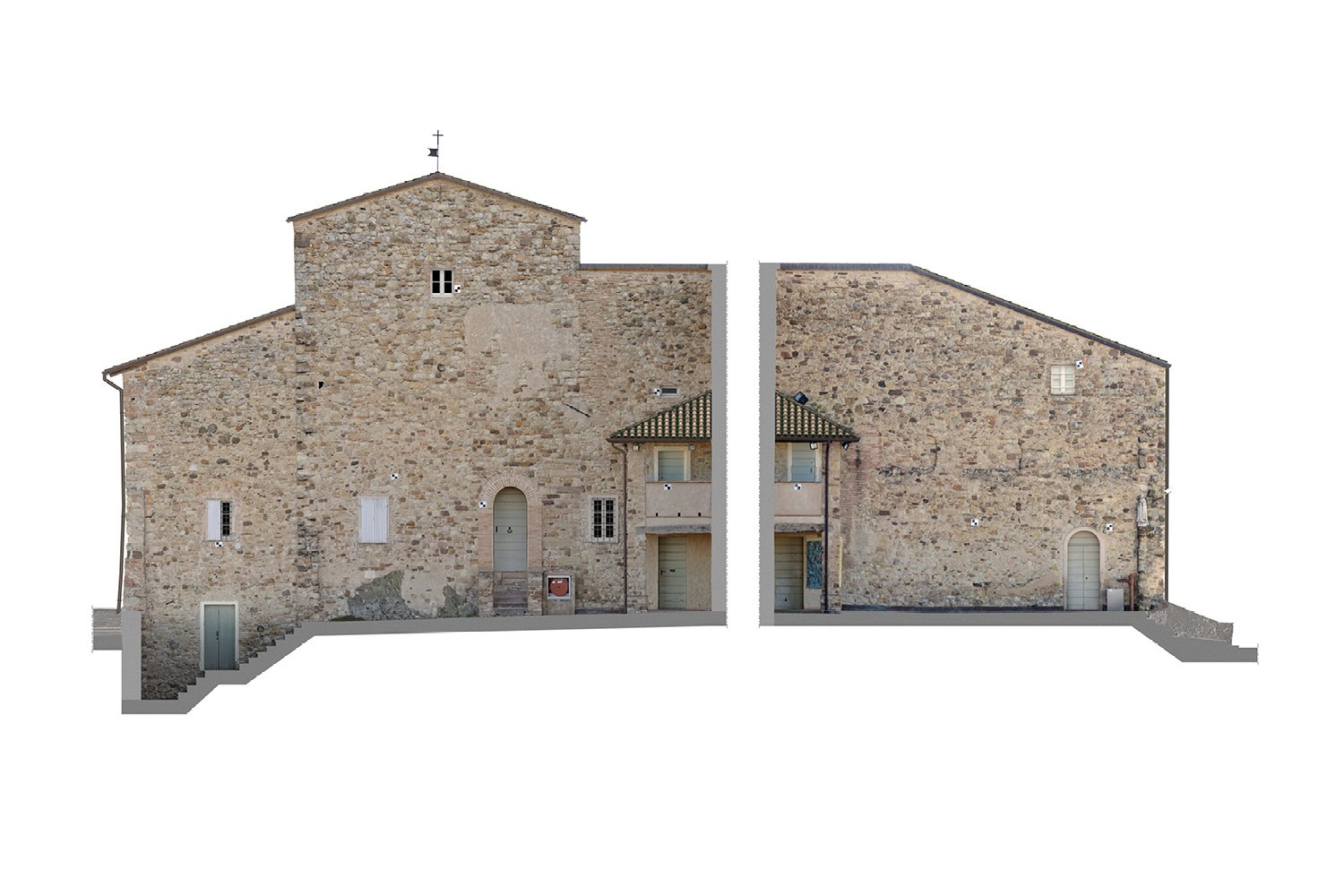 Ricostruzioni Fotogrammetriche - Lato Sud - Castello di Rossena | Rilievi: ABACUS s.a.s. di Botti arch. Stefano & C.