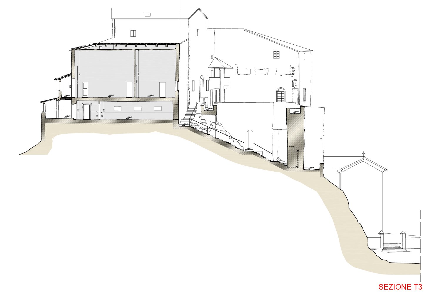 Sezione T3 - Castello di Rossena | Binini Partners