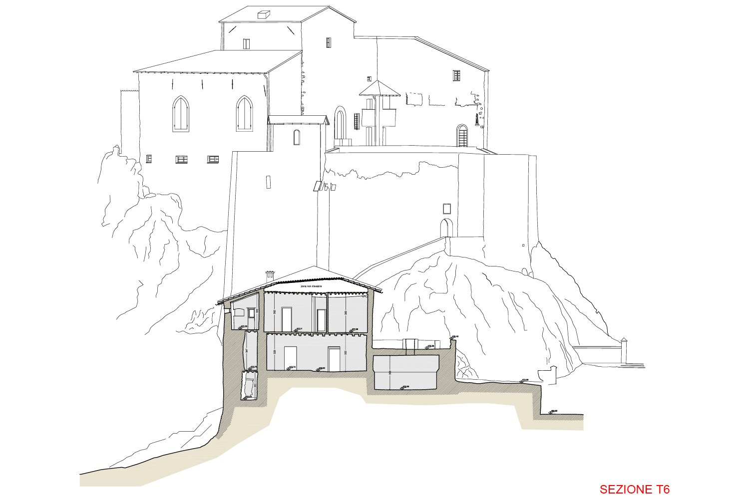 Sezione T6 - Castello di Rossena | Binini Partners