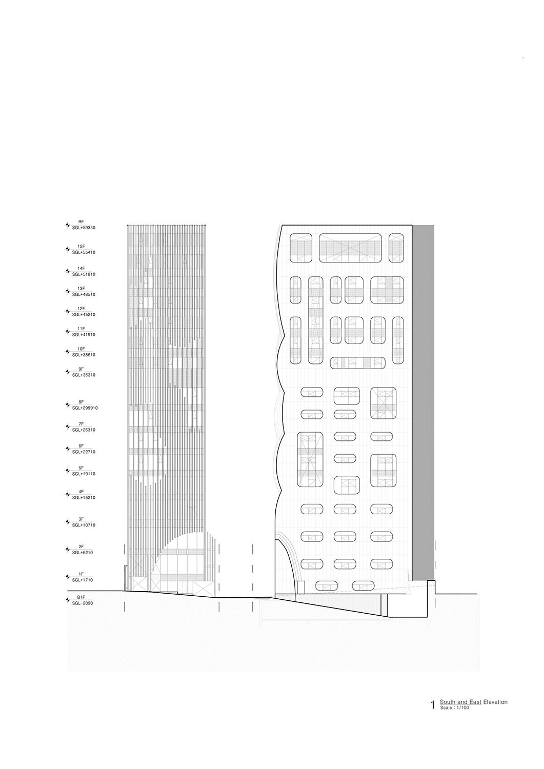 South and East Elevation | Unsangdong Architects Co., Ltd.
