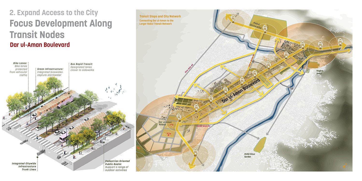 Development Nodes organized around transit stations propose specific programmatic and public realm strategies that create distinct regeneration opportunities along the Boulevard. | Sasaki