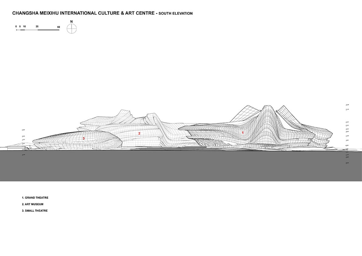 South Elevation | © Zaha Hadid Architects