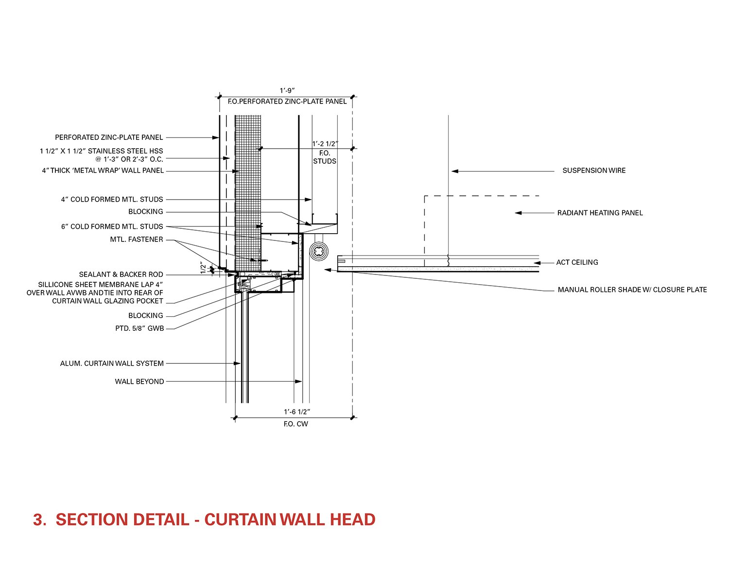Section Detail - Curtain Wall Head | Leers Weinzapfel Associates
