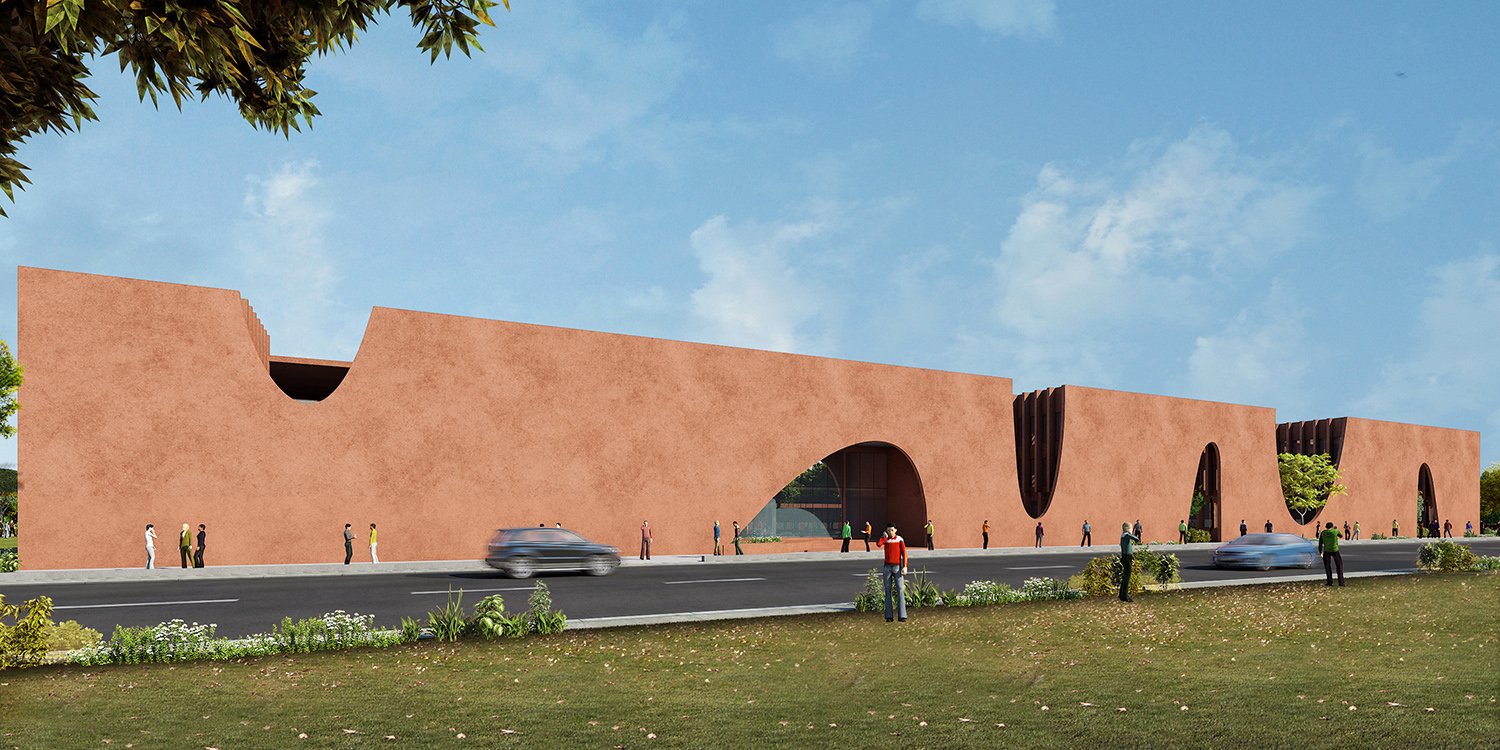 Main entrance towards south | Sanjay Puri Architects
