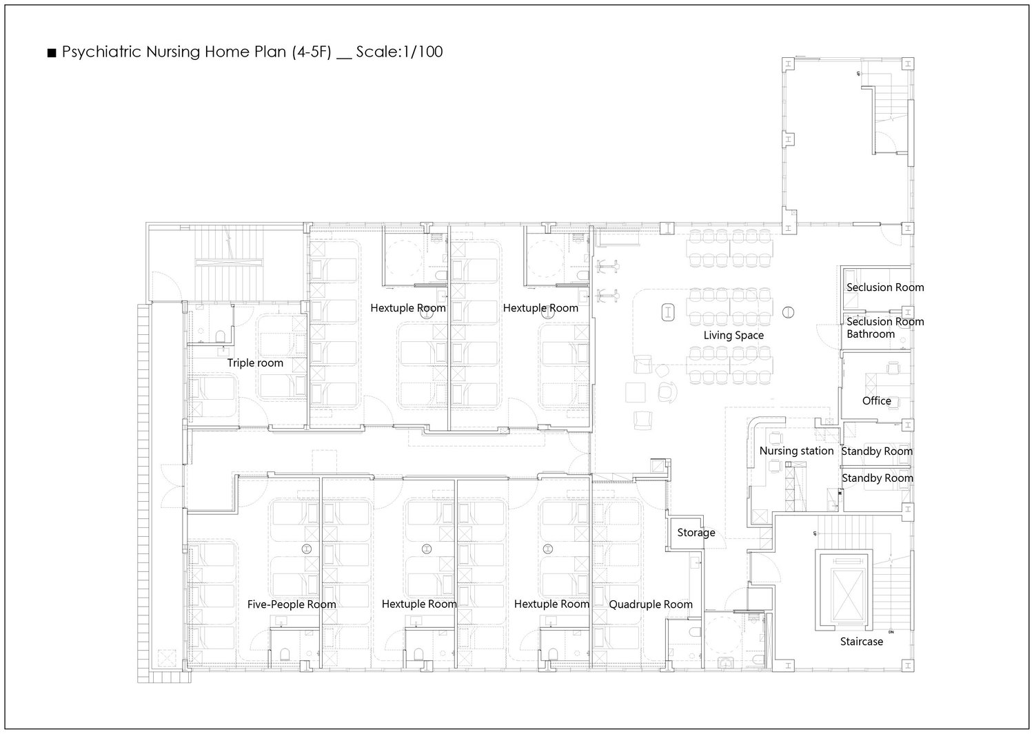 12_Inpatient Building 4-5F Plan | Wooyo Architecture