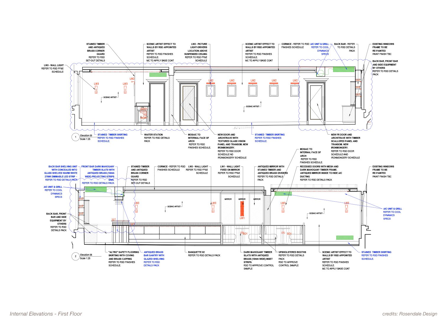 Internal Elevation - First Floor | Rosendale Design