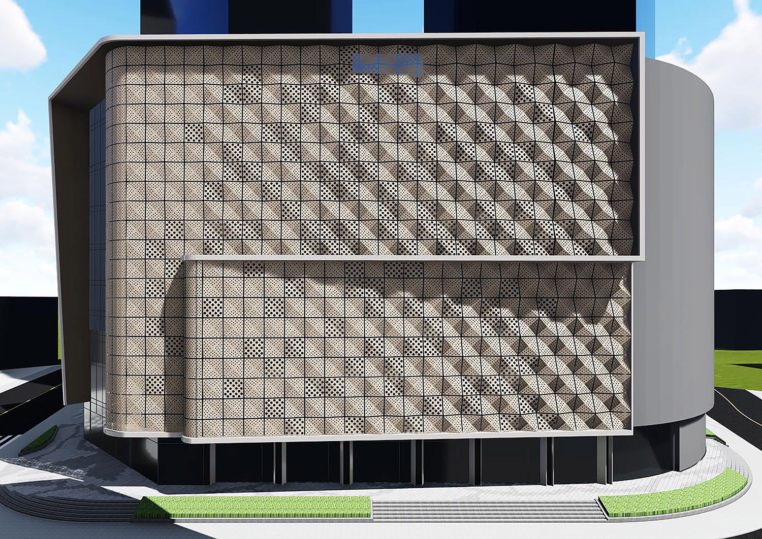 Analysis of new exterior textures formed by perforated panels | Shanghai PTArchitects