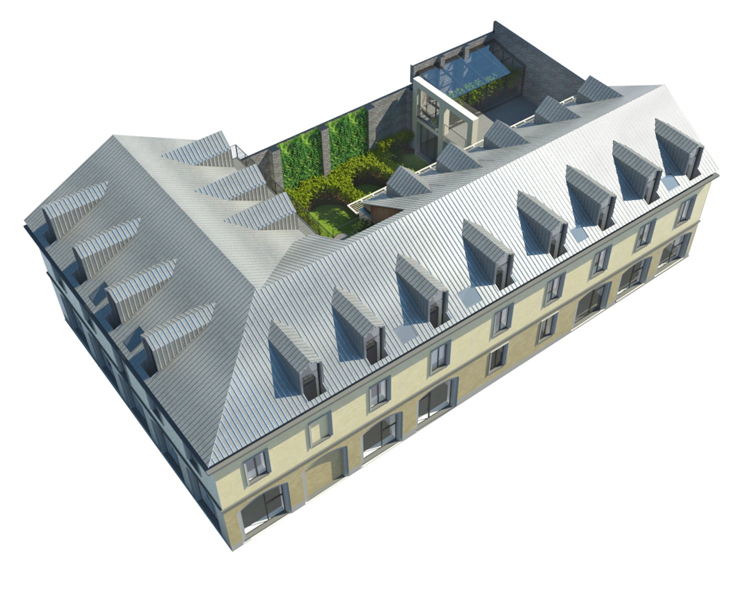 Riberi 6 top view rendering | G*AA-Giaquinto Architetti Associati
