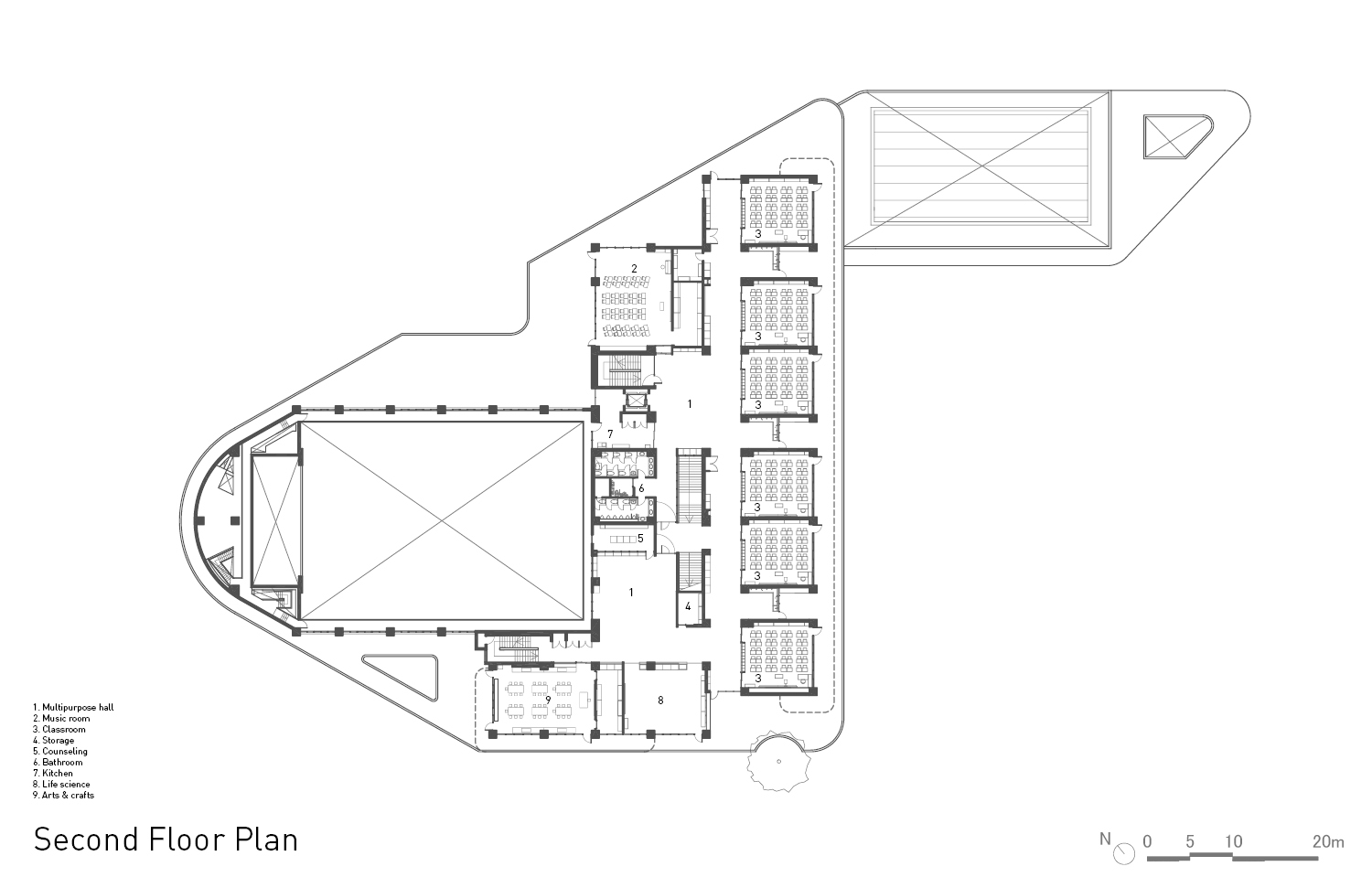 Second floor plan. | Atelier Hitoshi Abe