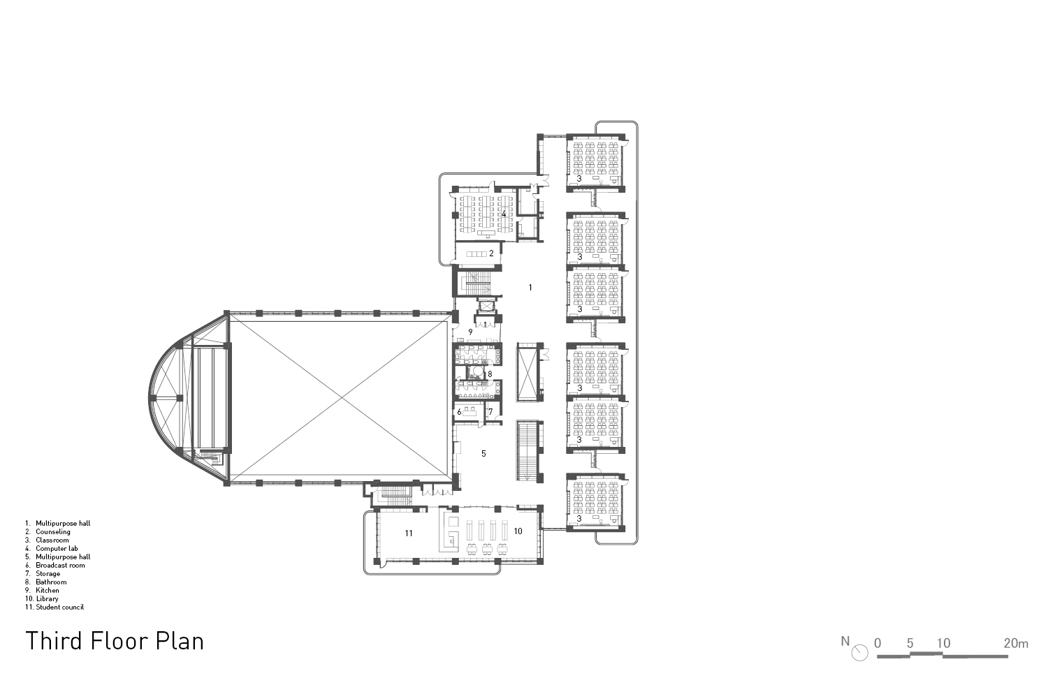 Third floor plan. | Atelier Hitoshi Abe