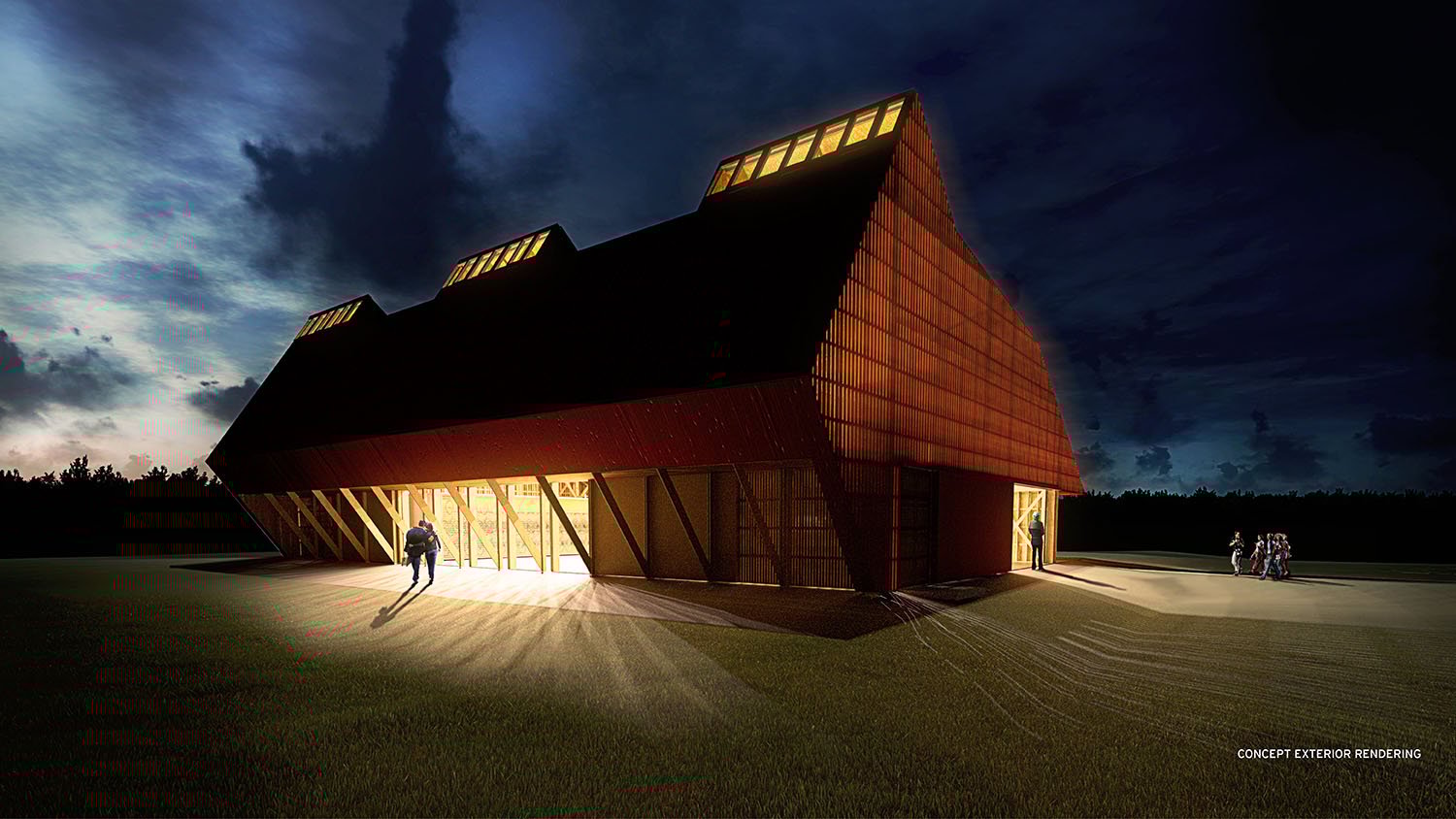 early concept rendering of the northeast corner | Marlon Blackwell Architects
