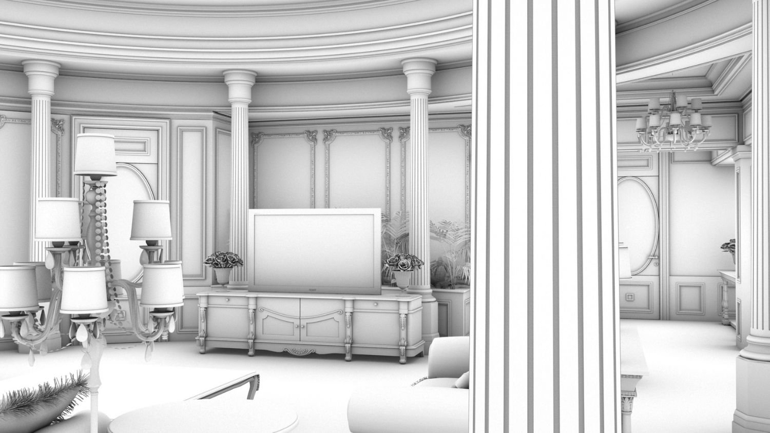 Ambassadori Royal Suite hall's 3D modelling | Studio D73