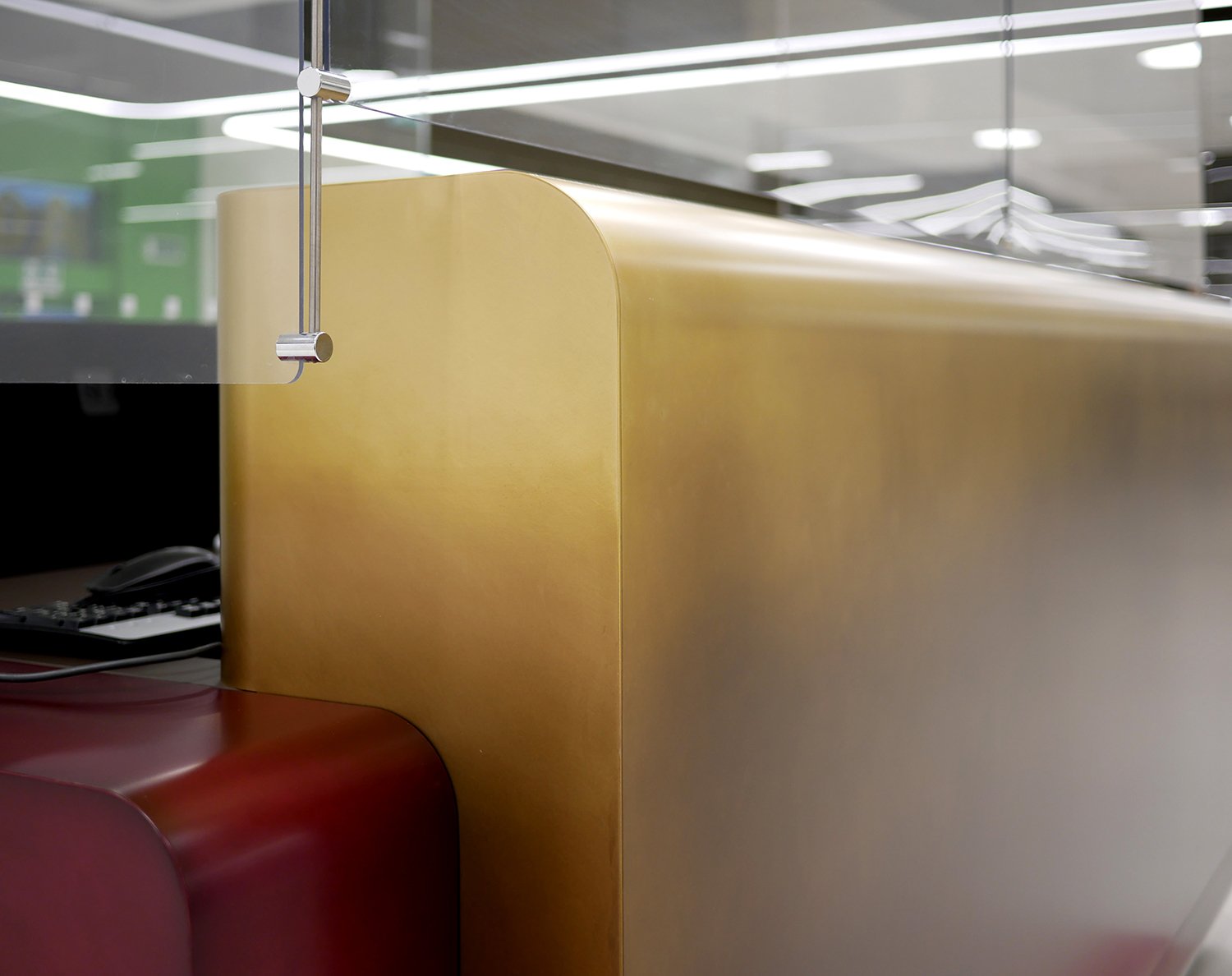 Particular of a Check-in Desk- metal front cover with  acid / brass finish | Antonio De Martino