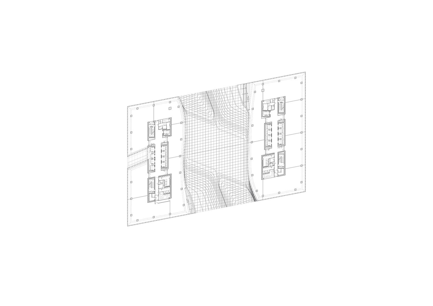 Plan level 4 of Opus by Zaha Hadid Architects | Courtesy of Zaha Hadid Architects