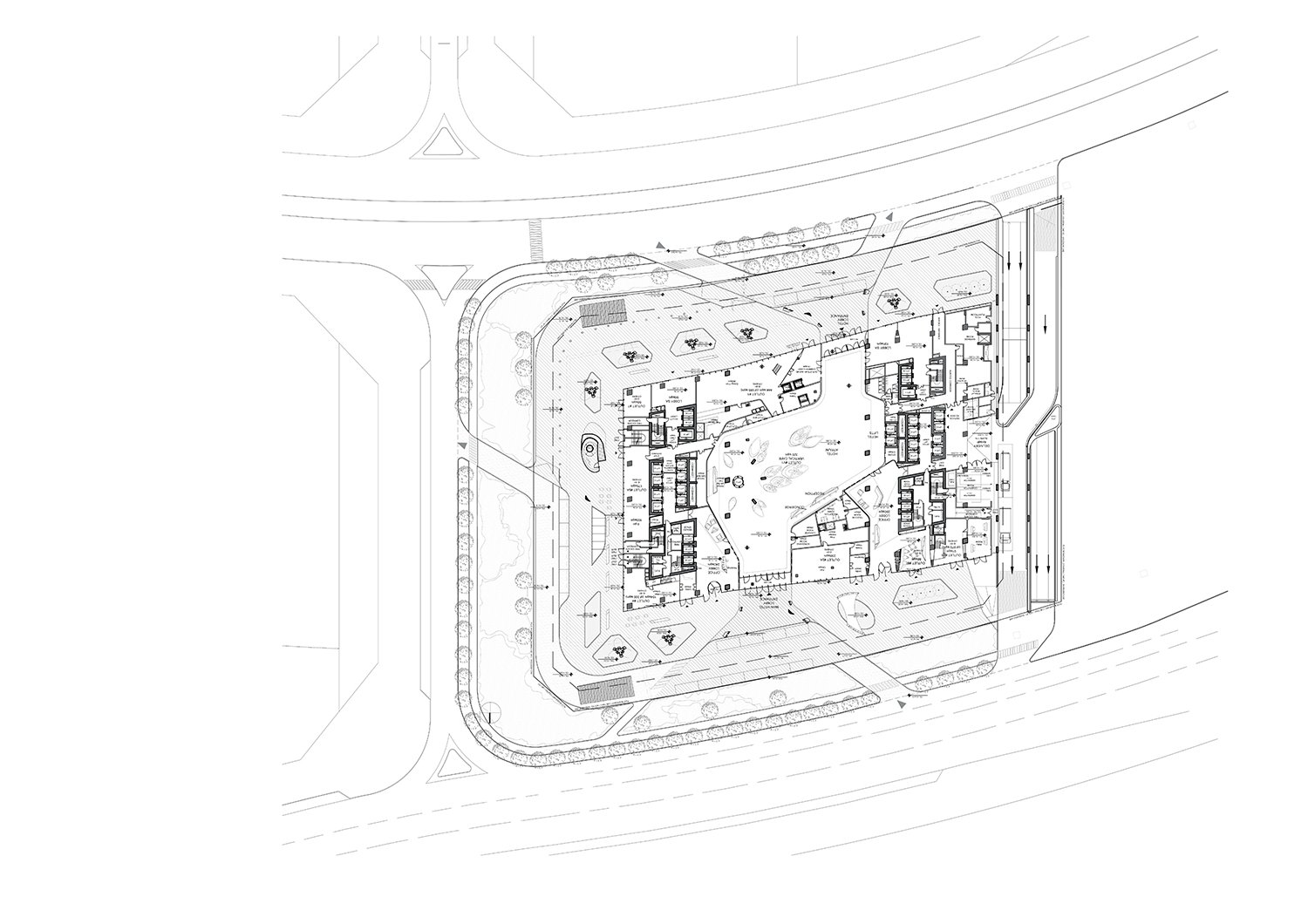 Plan Lower Ground Floor of Opus by Zaha Hadid Architects | Courtesy of Zaha Hadid Architects