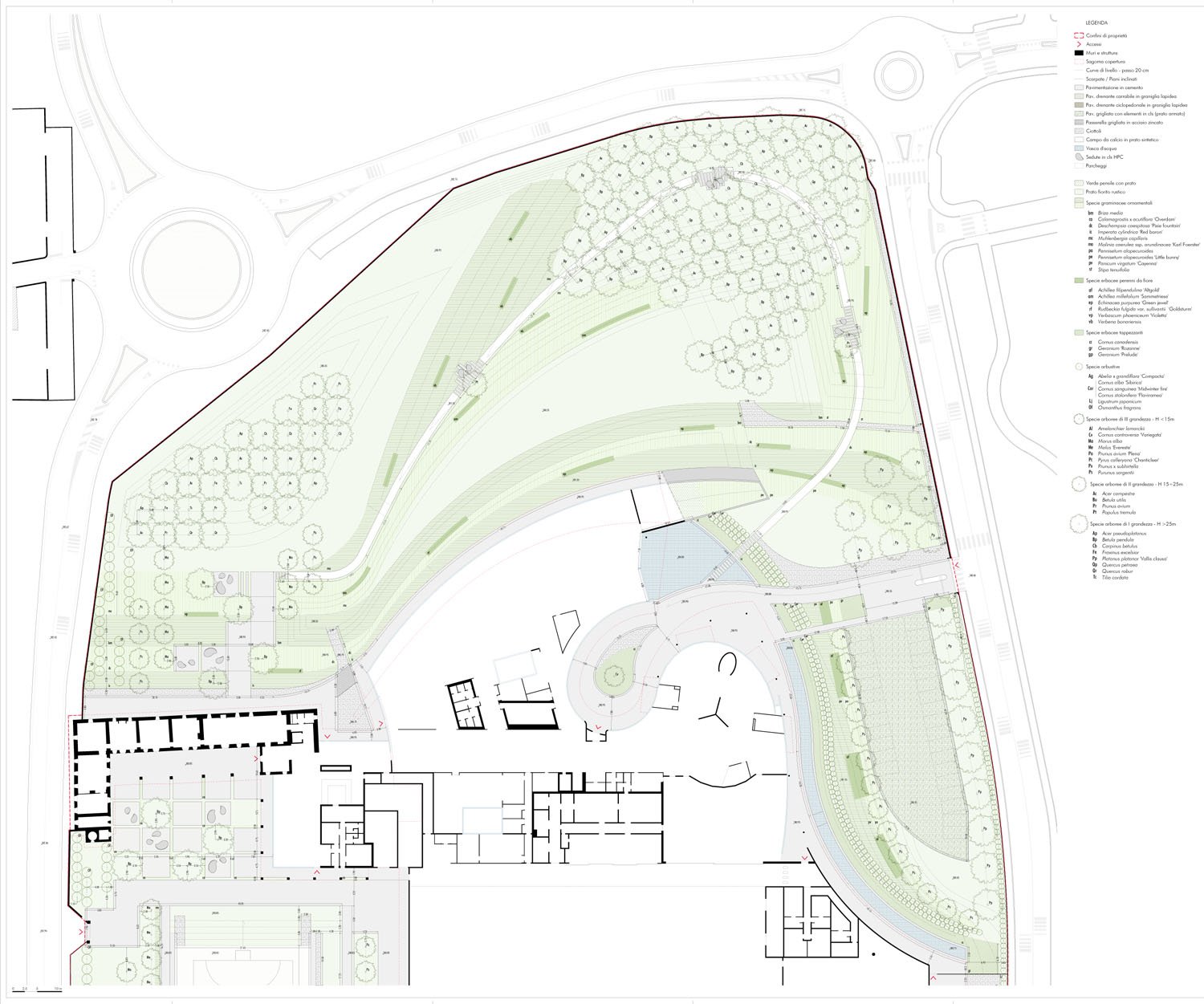 progetto del verde e dell'invarianza idraulica _ area nord | Studio Nicoloso