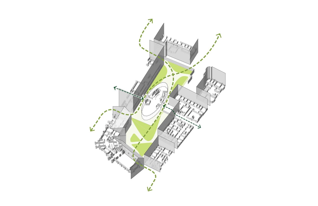 Axonometric Site Diagram | Weiss/Manfredi Architects