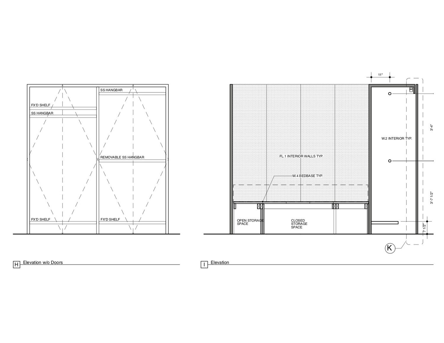 A blueprint of the small apartments storage cabinets | Brian Messana and Toby O'Rorke