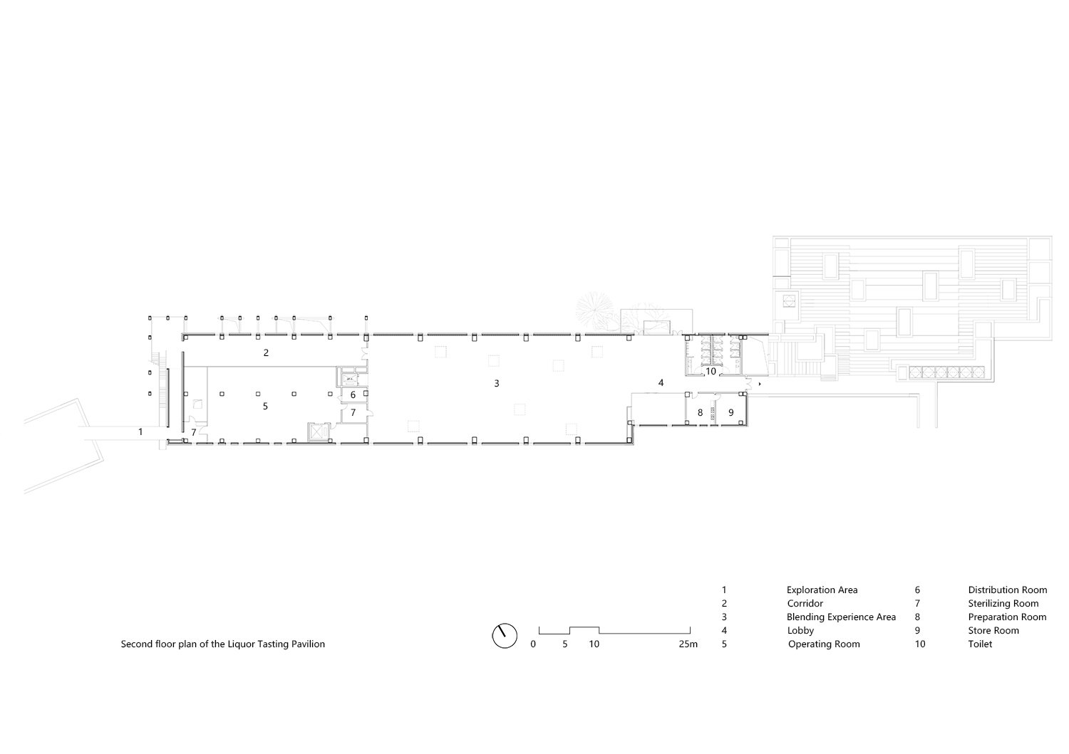 2nd Floor Plan of Liquor Tasting Pavilion | Jiakun Architects