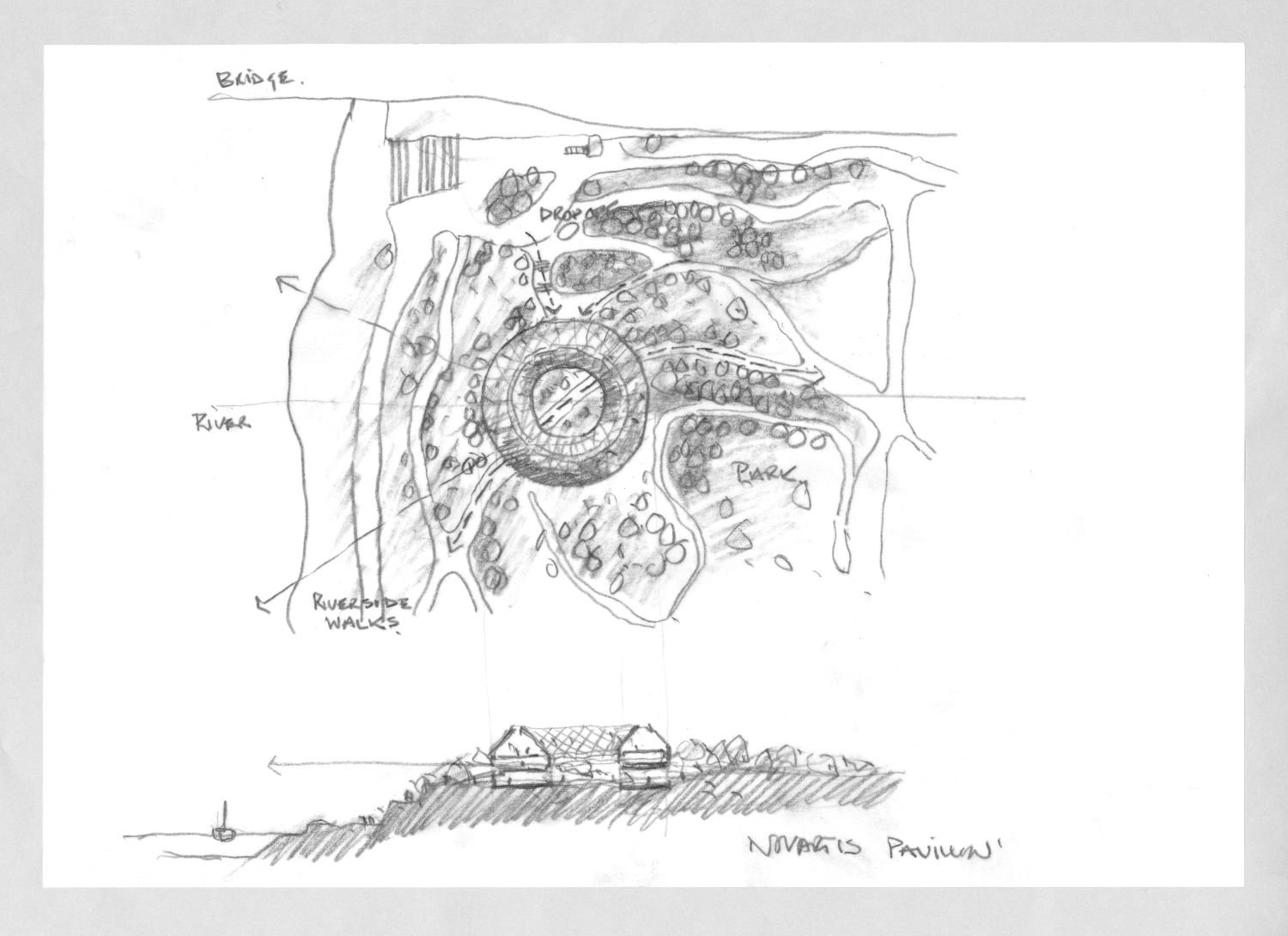 Novartis Pavillon - Hand drawing | Nicholas Bewick - AMDL CIRCLE