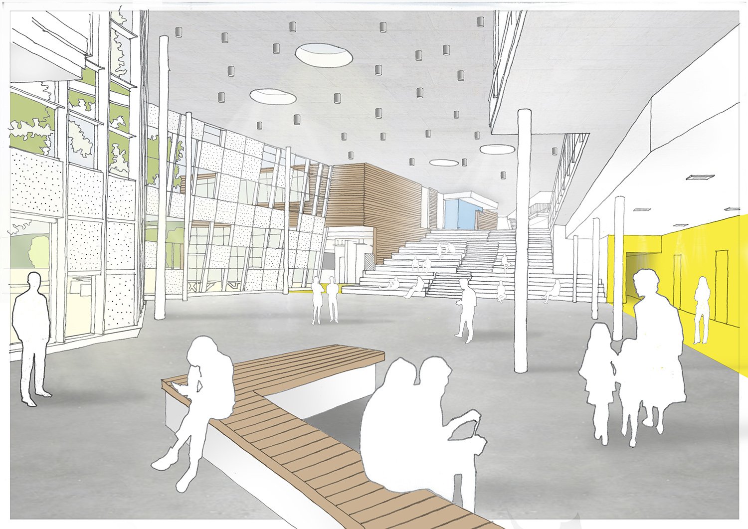 Sketch interior entry | Behnisch Architekten