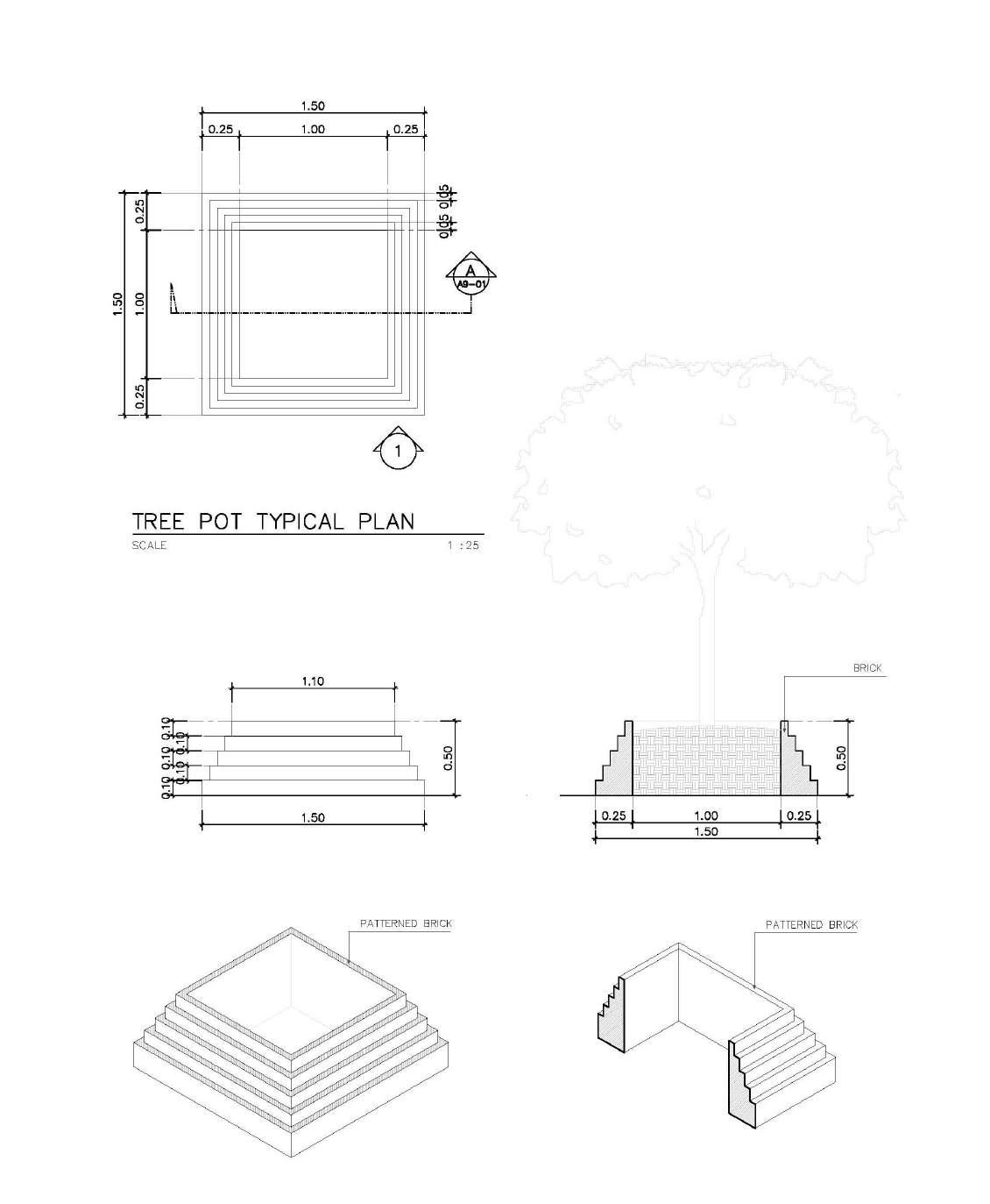 tree pot detail drawing | EKAR Architects