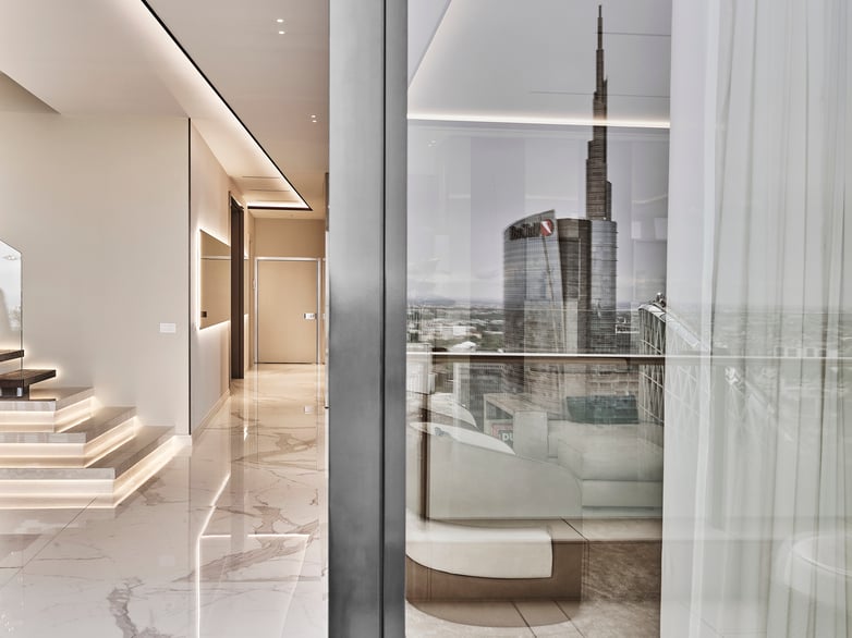 The stunning panorama of Milano seamlessly blends with the apartment's vantage point, creating a breathtaking visual symphony. | Matteo Imbriani