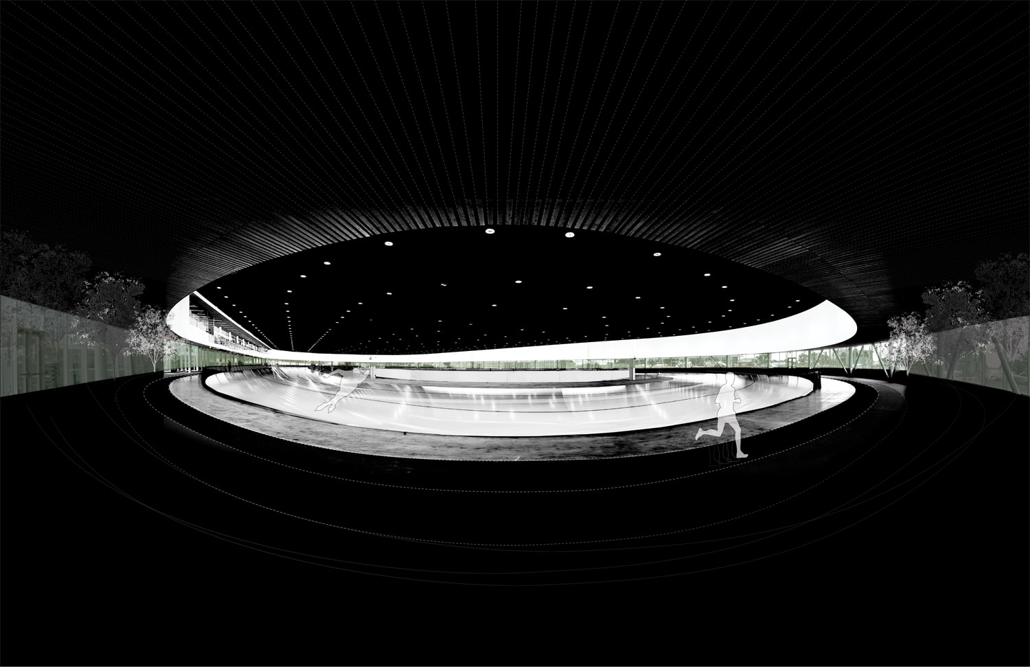 Drawing of Centre de glaces Intact Assurance Interiors | Lemay