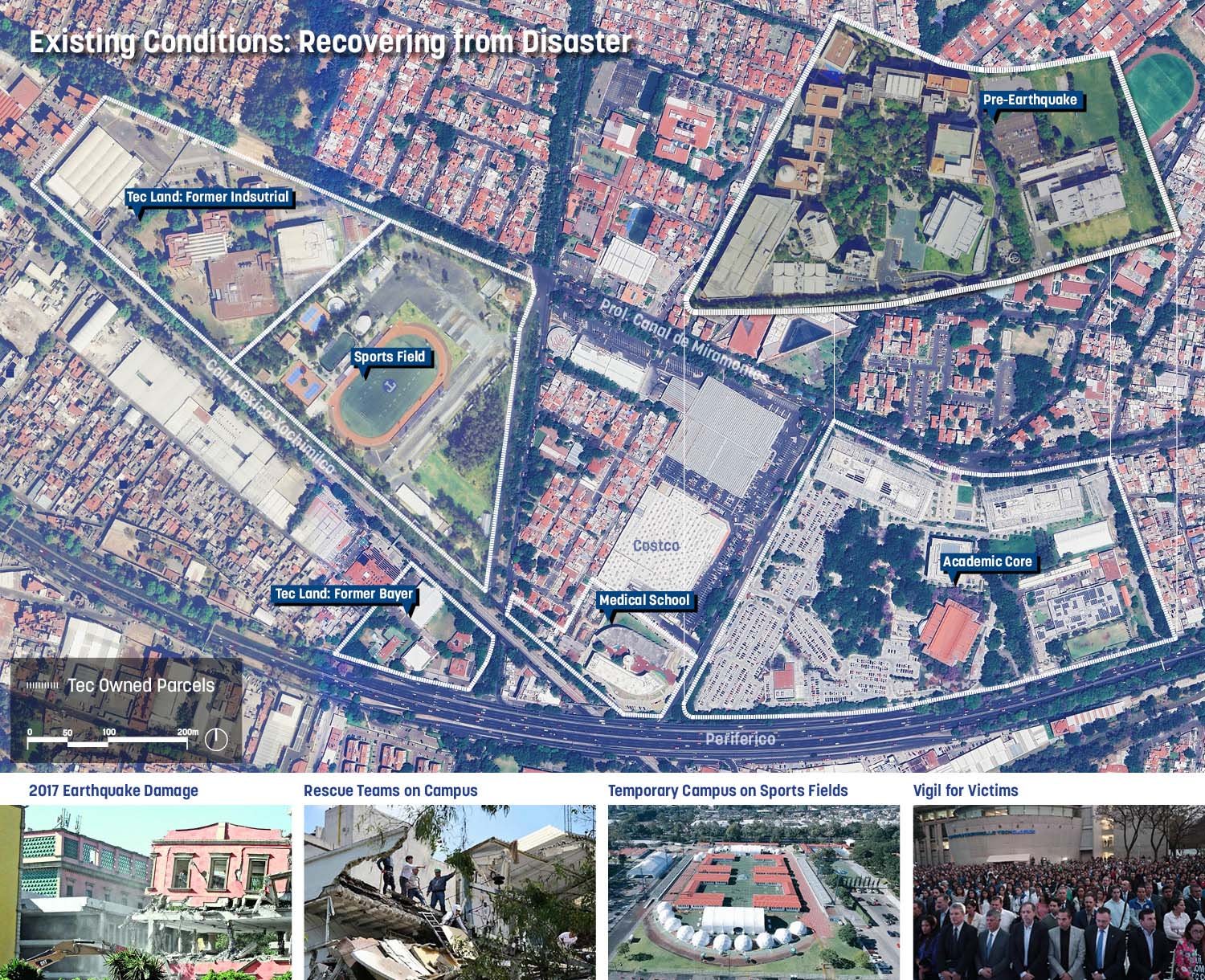 The campus is located in Tlálpan, a diverse area along the No.1 Line of Mexico City’s subway system, where housing, commercial and educational institutions coexist with Latin America's largest medical district. This area was significantly impacted by the | Sasaki