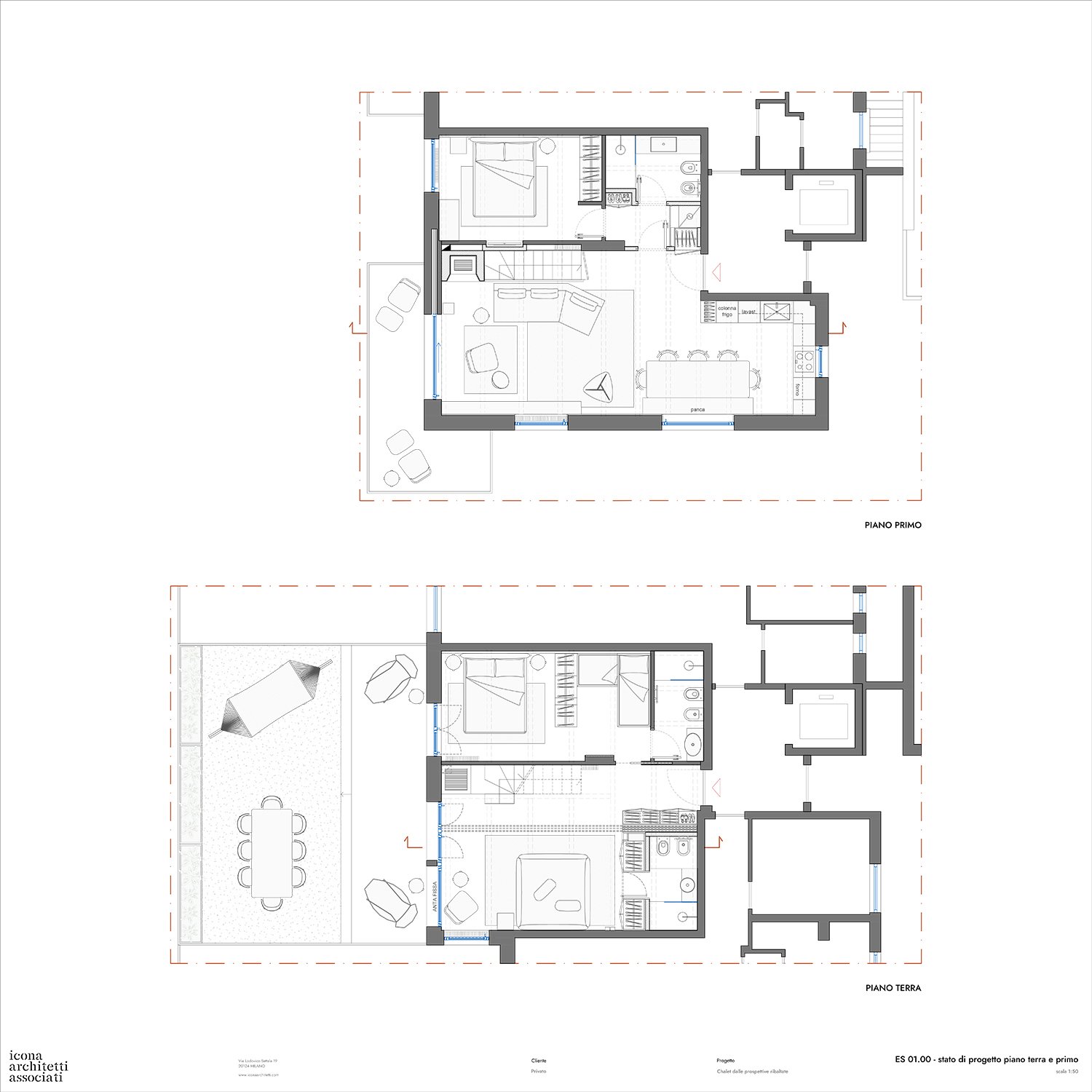 Ground and first floor plan | Courtesy of Icona Architetti Associati