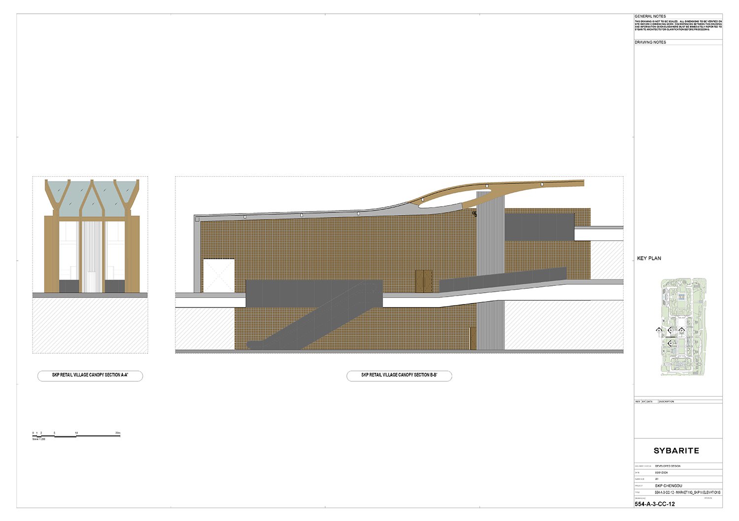 SKP Chengdu Retail Avenue Canopy Section | Courtesy of Sybarite