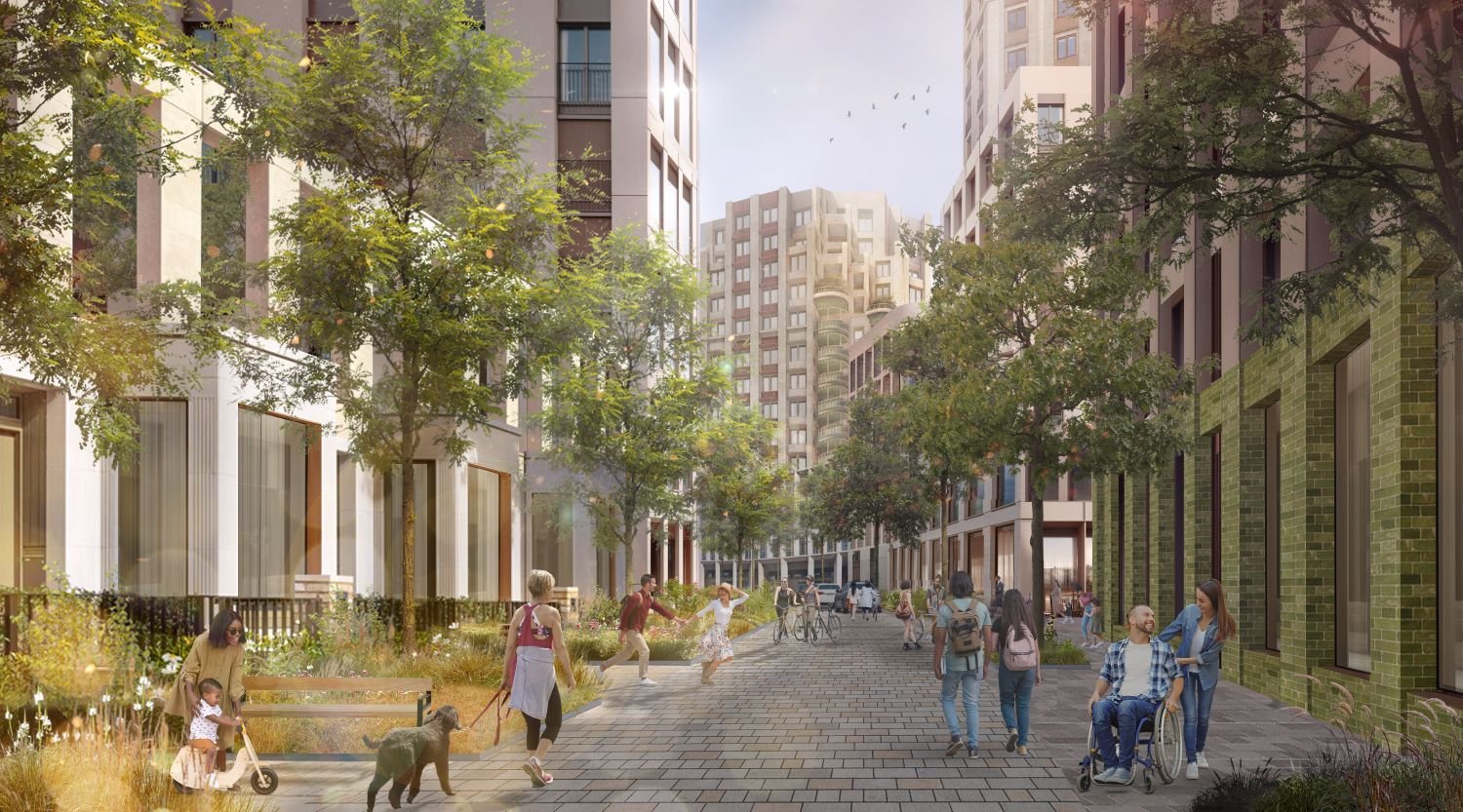 Warwick Crescent, a quiet residential quarter focused around a contemporary crescent taking its cue from neighbouring Philbeach Gardens | Earls Court Development Company